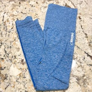 XS Gymshark Blue Highwaisted Seamless Leggings